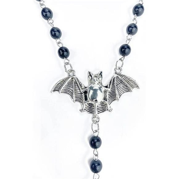 Necklace for Women Men Trad Gothic Rosary Vampire Emo Alt Grunge - Picture 3 of 7